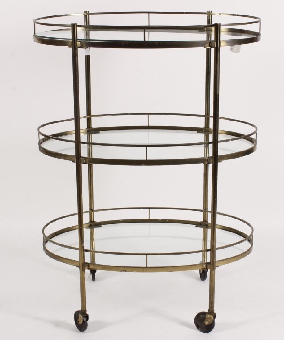 Maxwell Phillips Co. Brass/Glass Serving Cart (1 of 5)