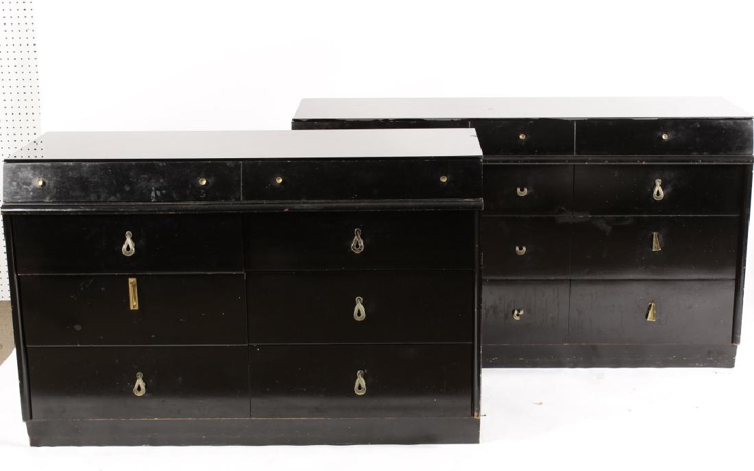 Pair Black Painted Chests of Drawers Mid-Century (1 of 8)