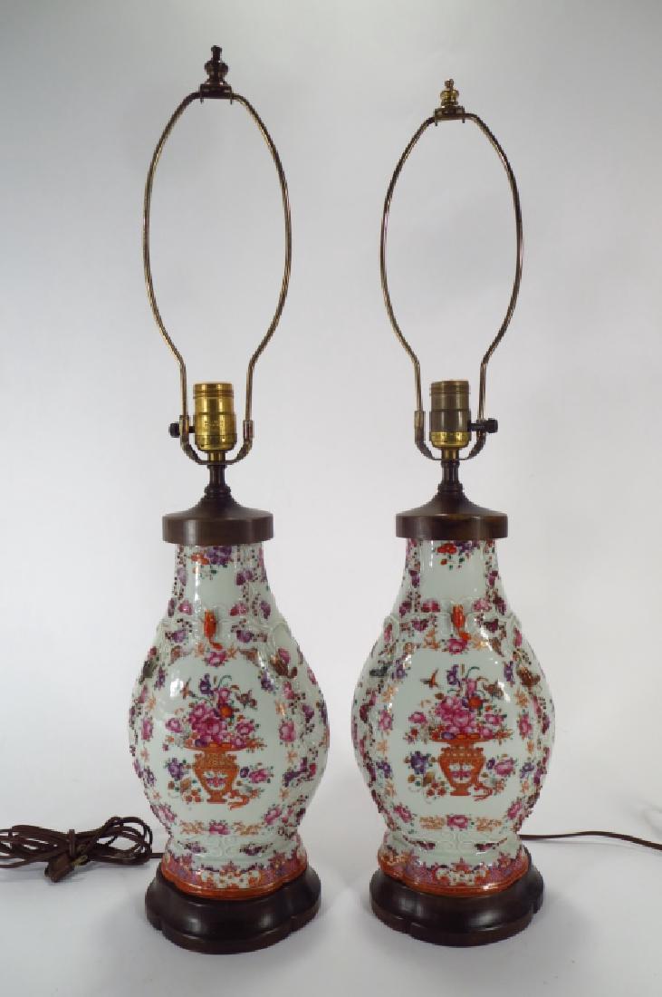 Pair of Samson Porcelain Lamps, French (1 of 4)