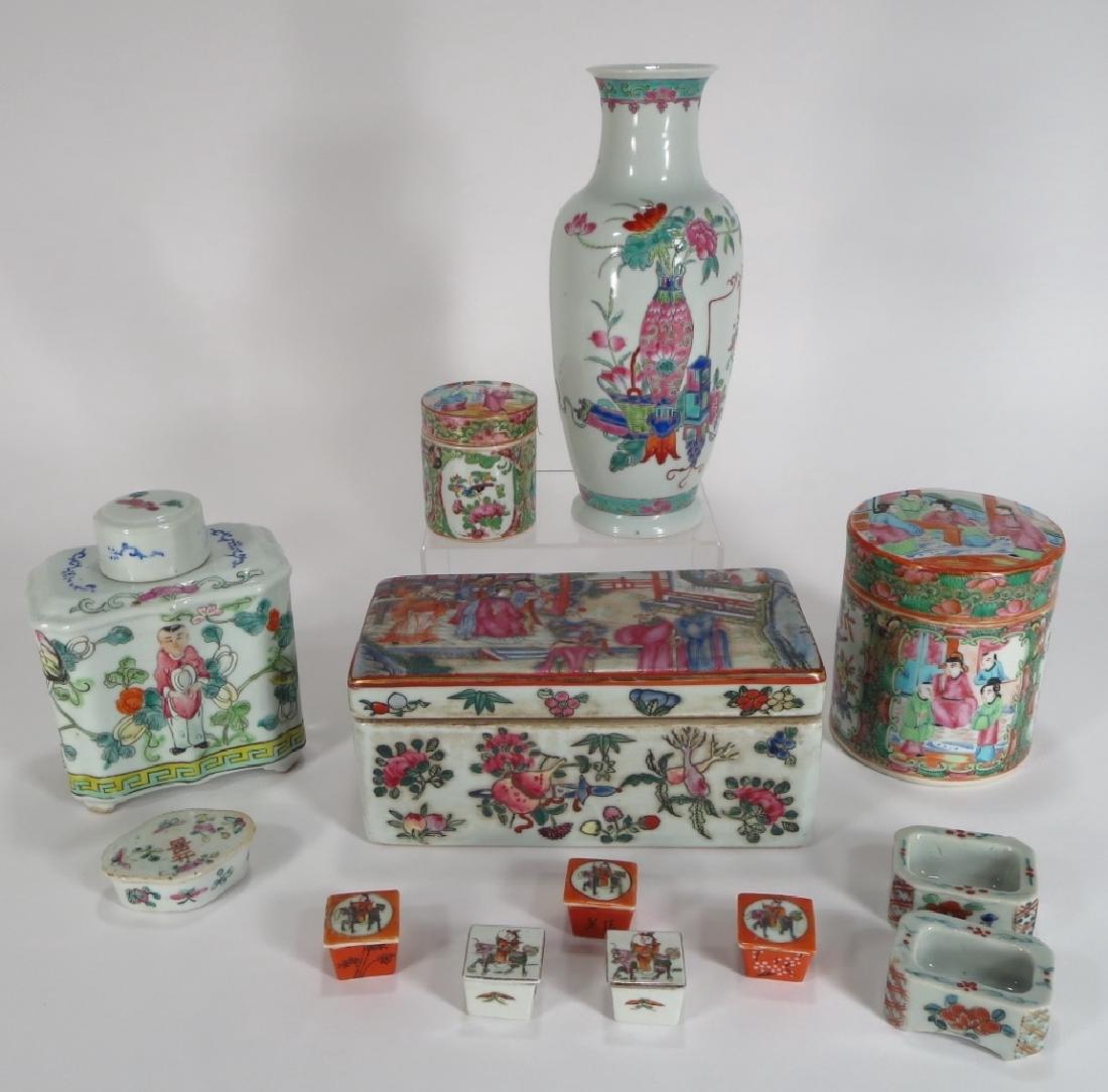 Chinese porcelain boxes, Rose Medallion etc. (1 of 7)