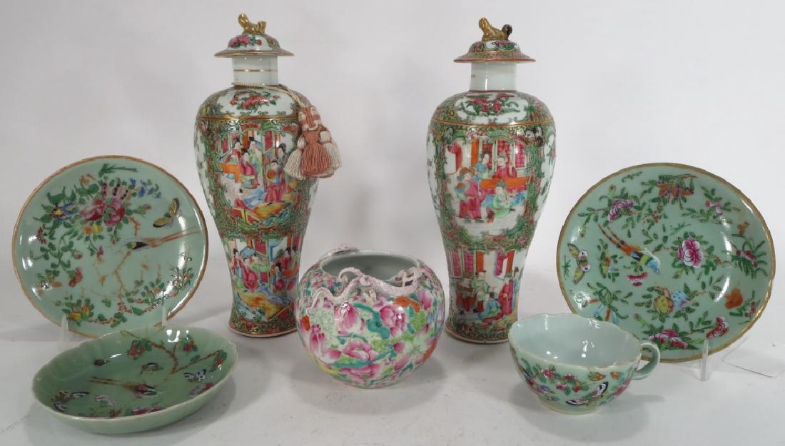 Assorted Chinese porcelain, Celedon,Rose Medallion (1 of 7)