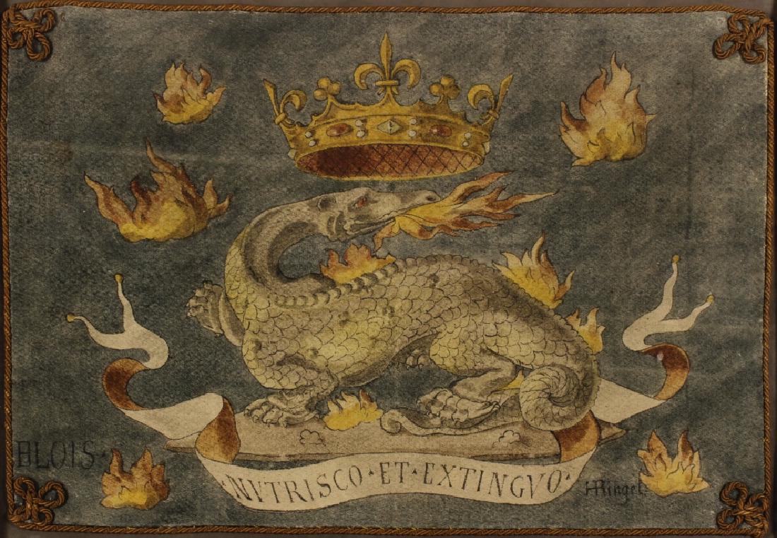 Ringel d'Illzach,4 Blois Emblems, paint on cloth (1 of 8)