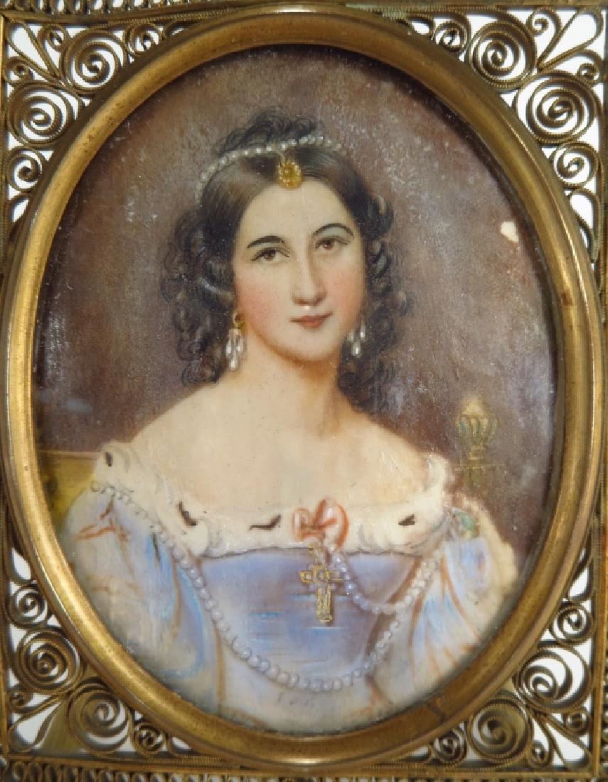 Miniature Portrait of a Lady in a Filigree Frame (1 of 6)