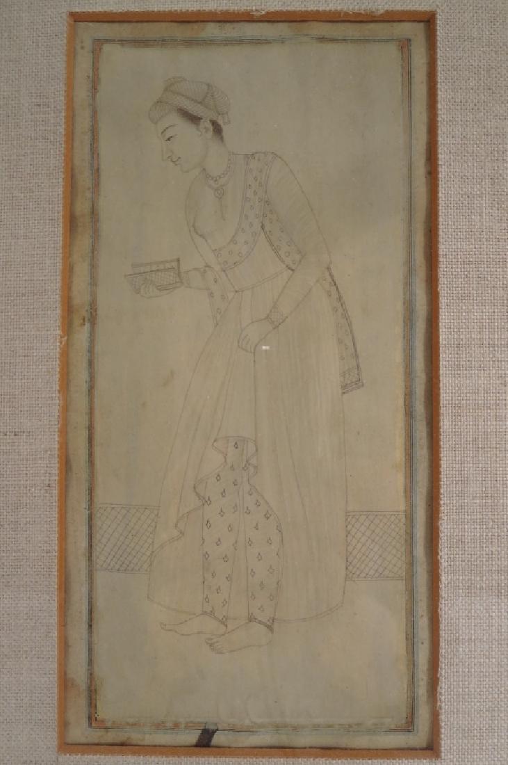 Rajasthani India Standing Figure Ink Drawing (1 of 4)