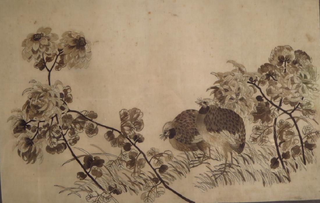 Pair of Chinese Silk Embroidered Panels (1 of 6)