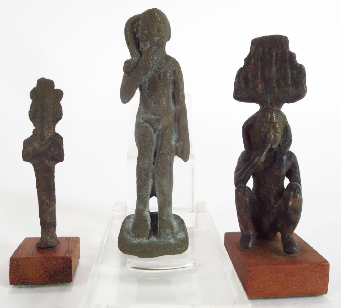 3 Egyptian Bronzes:Harpocrate (2) & Osiris, 600 BC (1 of 10)