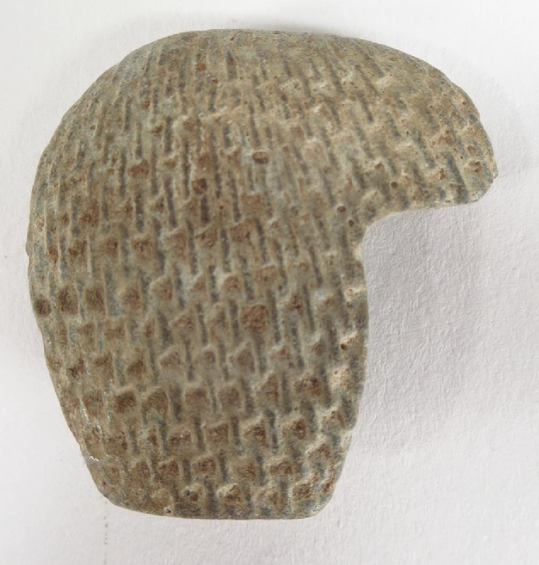 Ancient Egyptian Faience Inlay of Wig, New Kingdom (1 of 7)