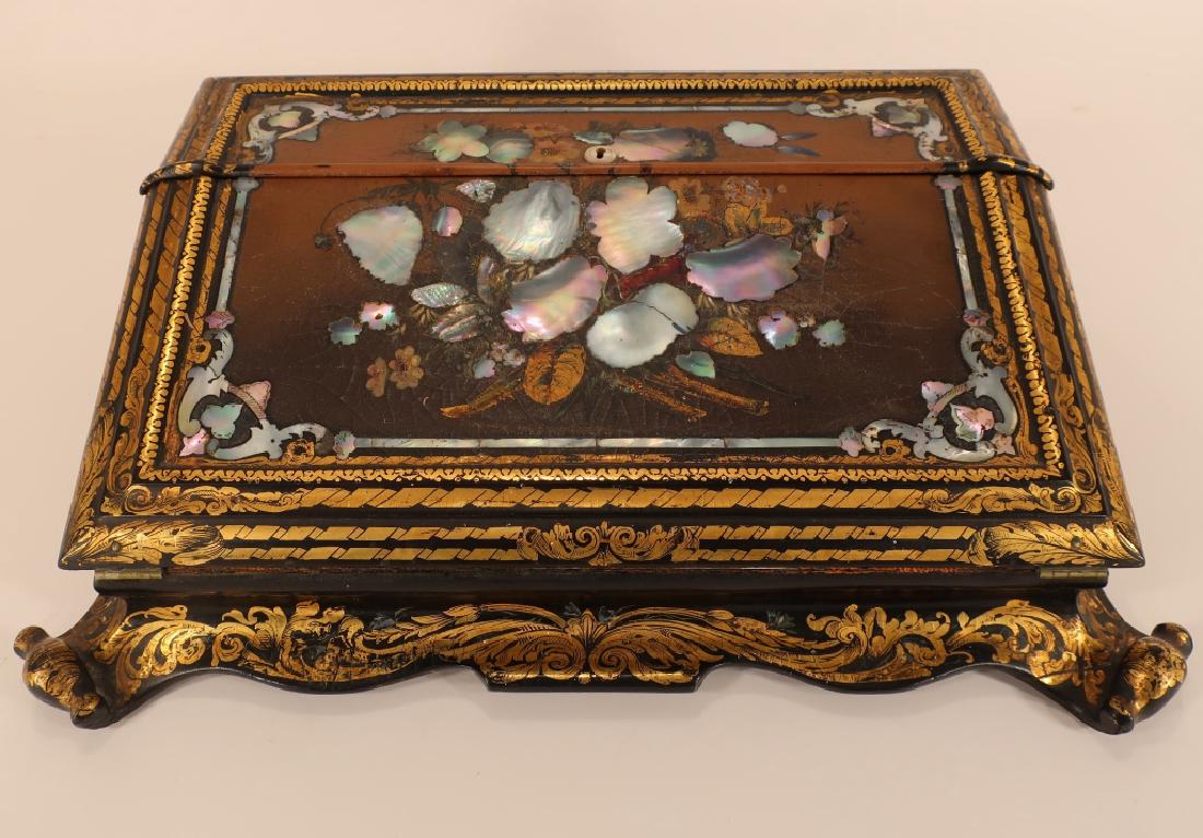 Victorian Lap Desk w/ MOP Inlay mid 19th C. (1 of 6)