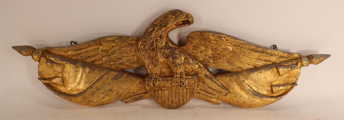 American Gilt Wood Eagle on Shield, 19th/20th C. (1 of 5)