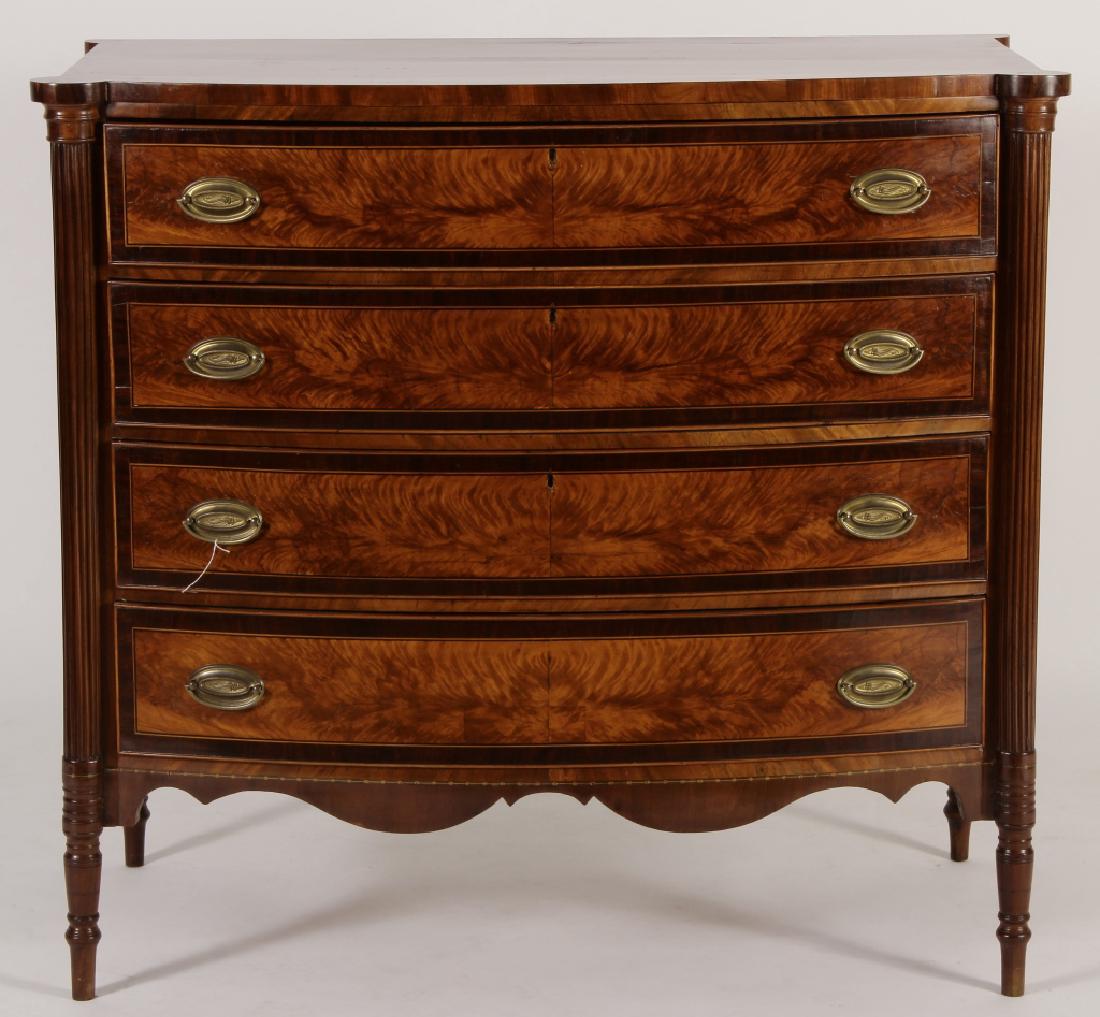 Sheraton Bow Front Chest Flame Birch & Mahogany (1 of 10)