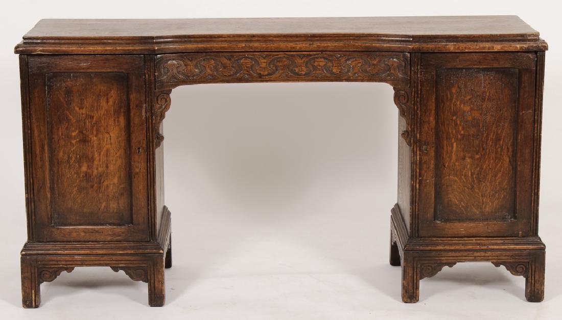 Concave Carved Italian Oak Vanity, L 19- E 20th C. (1 of 7)