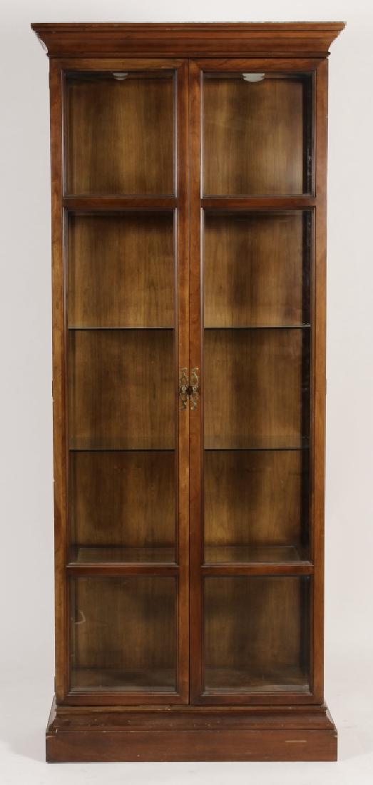 Walnut Display Cabinet w/ Glass Shelves 20th C. (1 of 6)