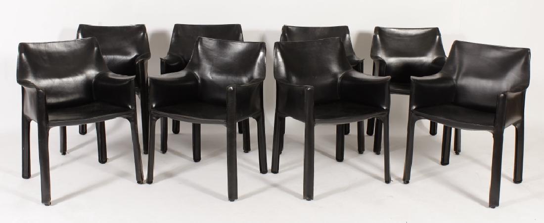 Eight Mario Bellini "Cab" Black Leather Armchairs (1 of 6)