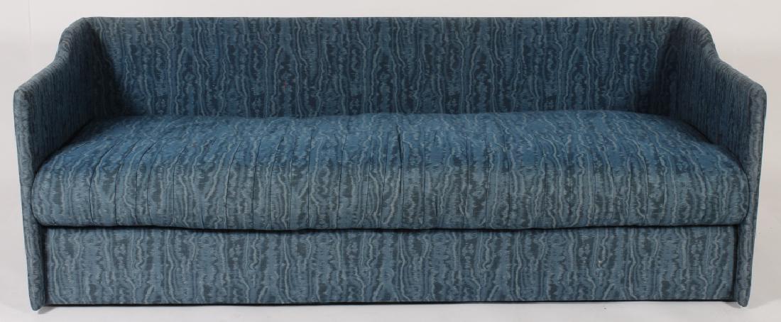 John Saladino Blue Upholstered Sofa w Pillows (1 of 7)