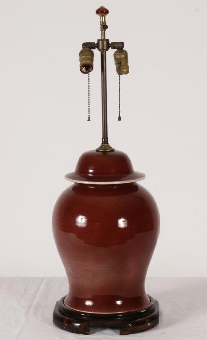 Asian Sang de Boeuf Ginger Jar as Table Lamp (1 of 7)