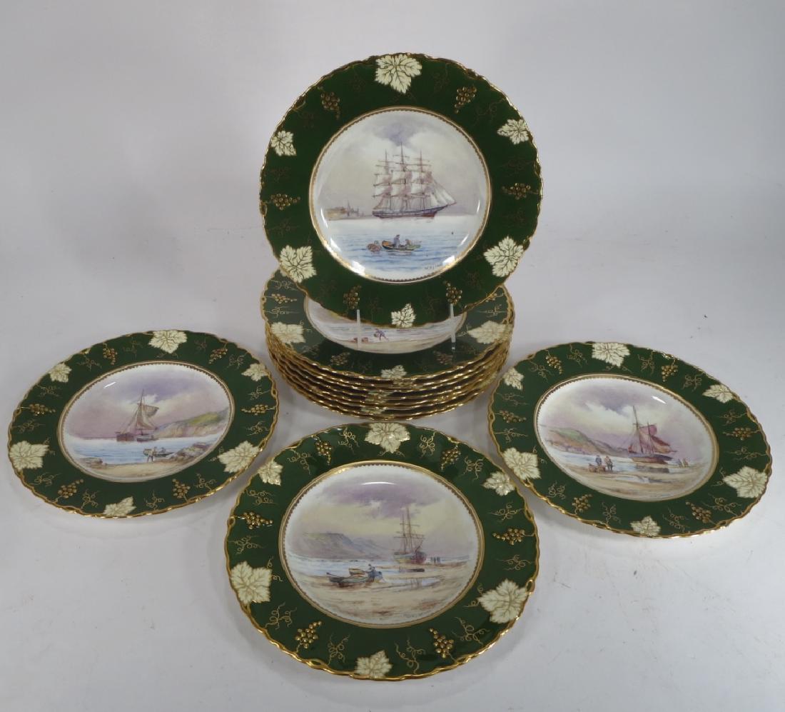 12 Royal Crown Derby Hand Painted Nautical Plates (1 of 5)