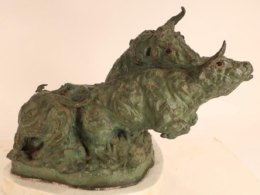Humberto Peraza, MX, b. 1925, Bulls, Large Bronze (1 of 10)