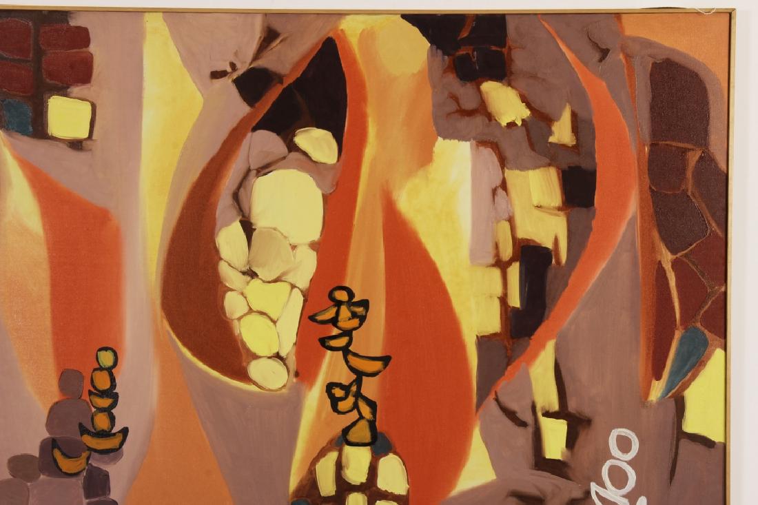 Arnold Weber, Am., 1921-2010, Yellow Abstract O/C (1 of 6)