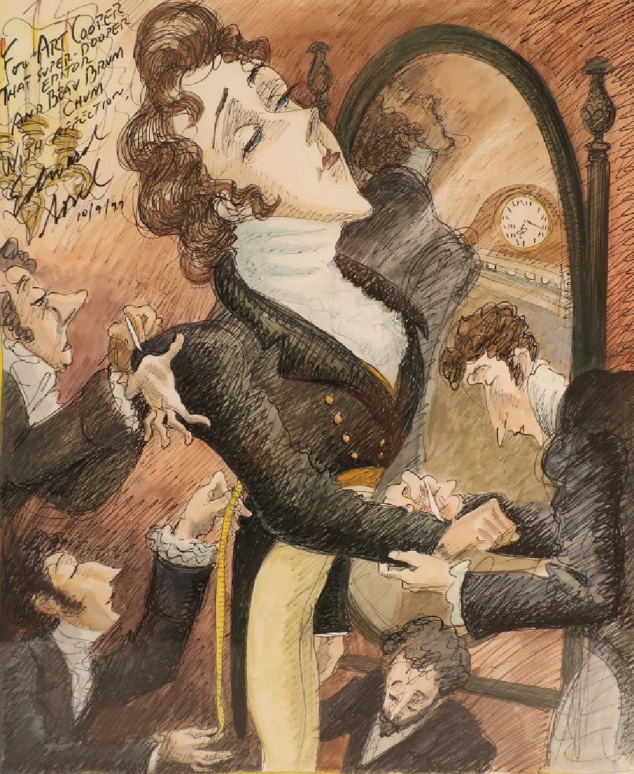 Edw. Sorel, Am. b.1929, Beau Brummel, Watercolor (1 of 5)