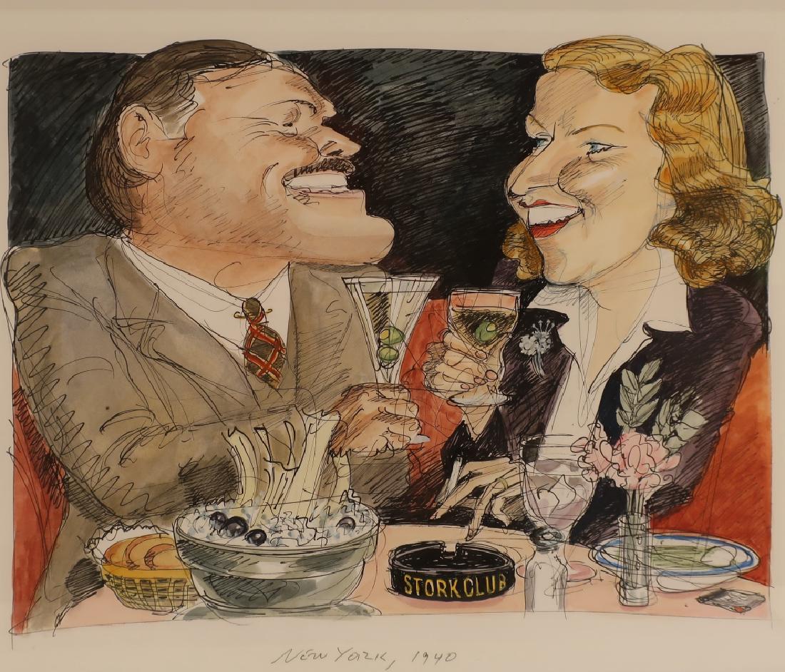 Edward Sorel, Hemingway & Gelhorn Stork Club, W/C (1 of 6)