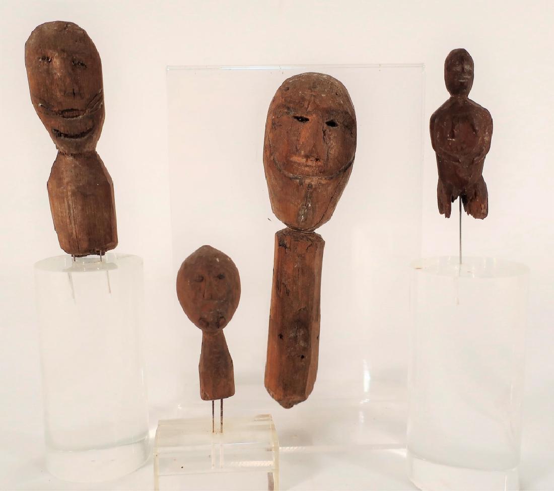 4 Rare Inuit Wood Figures/Dolls, 19th C & Earlier (1 of 7)