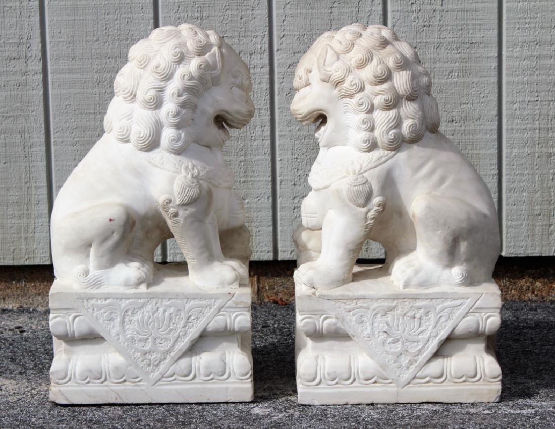 Pair of Marble Foo Dogs (1 of 7)