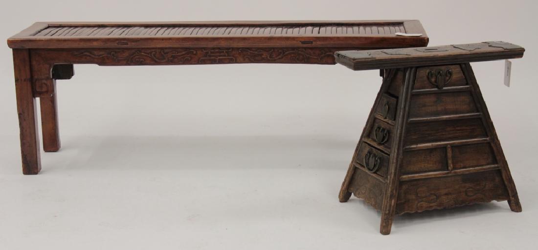Chinese Barber Bench with Carved Bench,20th (1 of 8)