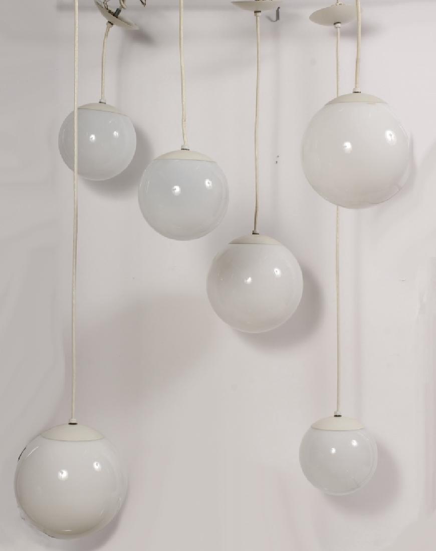 7 Mid Century Modern White Globular Pendant Lights (1 of 9)