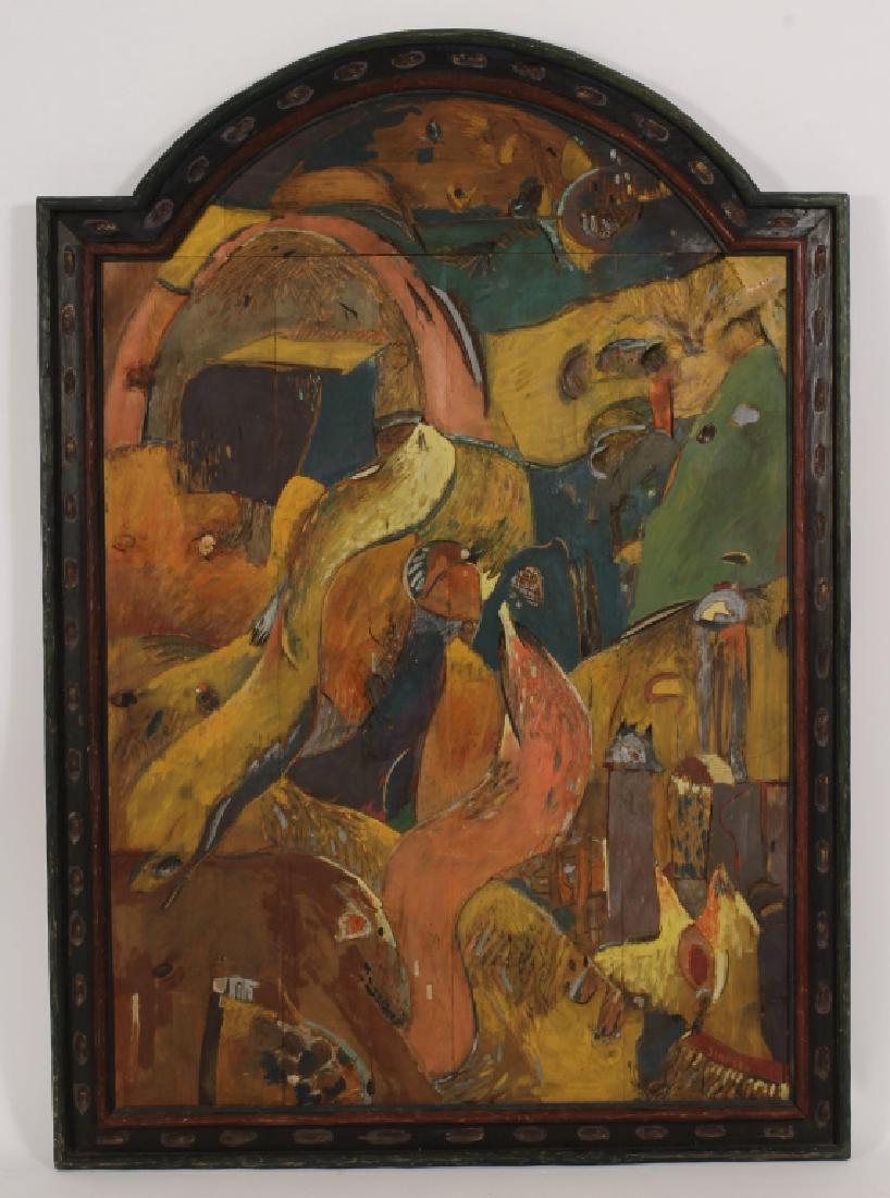 T. Simpson, Painted Wood Bas-Relief, Label Verso (1 of 7)