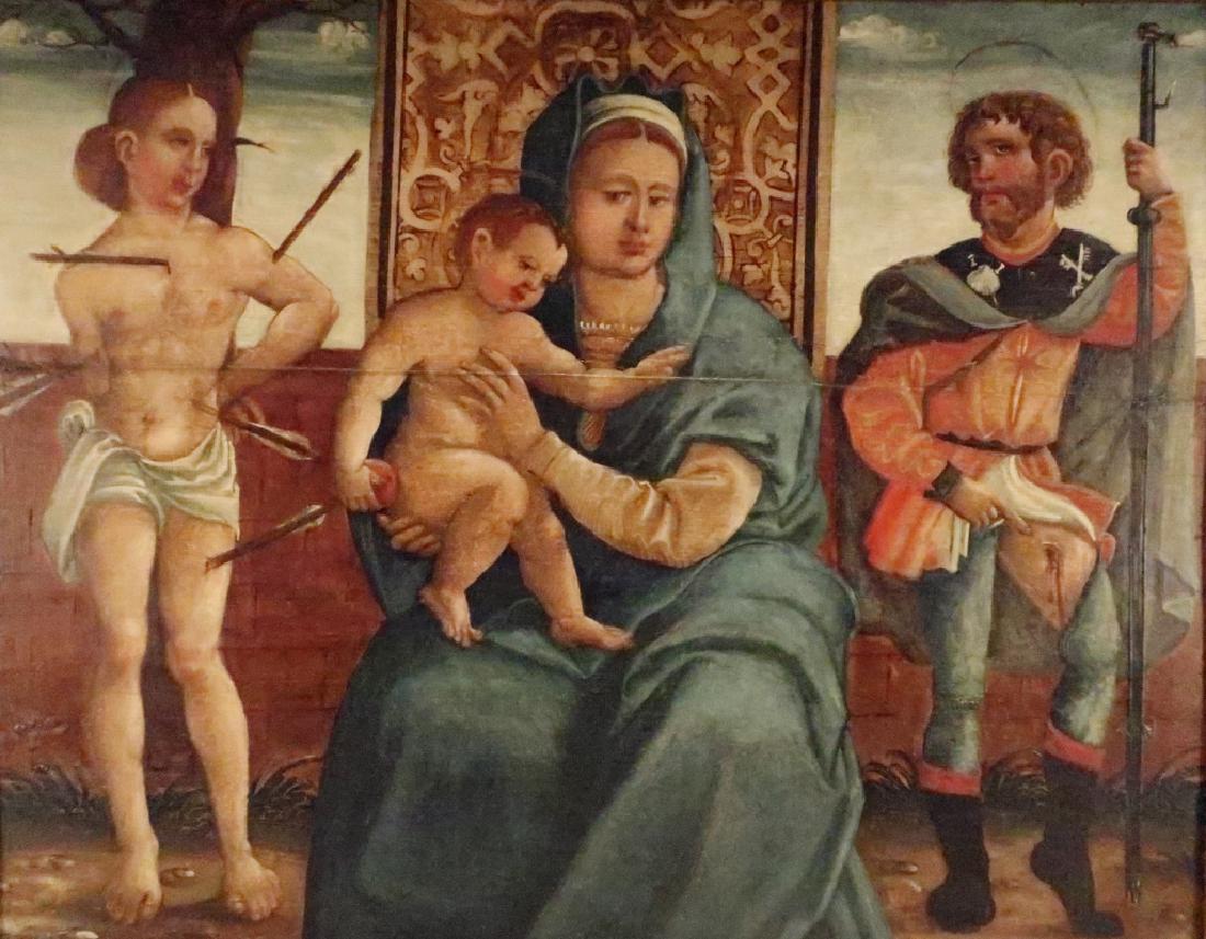 After Bellini, 16th c, Madonna w Child Saints, O/P (1 of 6)