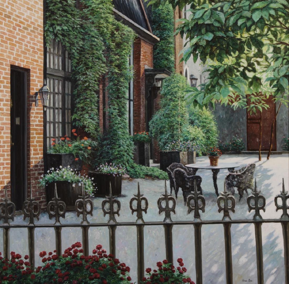 Hing Biu / Henry Peeters Large Garden Scene O/C (1 of 7)