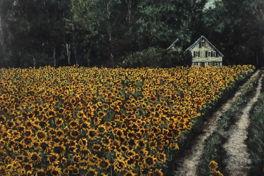 Beauchemin Sunflower Field Pastel 20th C (1 of 6)