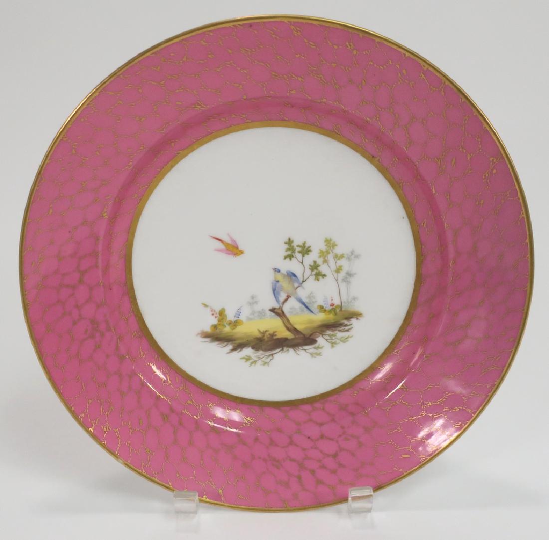 Sevres Plate 1757,  Pink Ground with Birds (1 of 6)