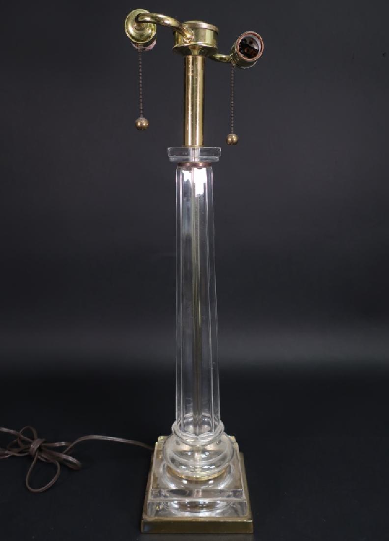 Lucite & Brass Column Lamp, American, Midcentury (1 of 4)