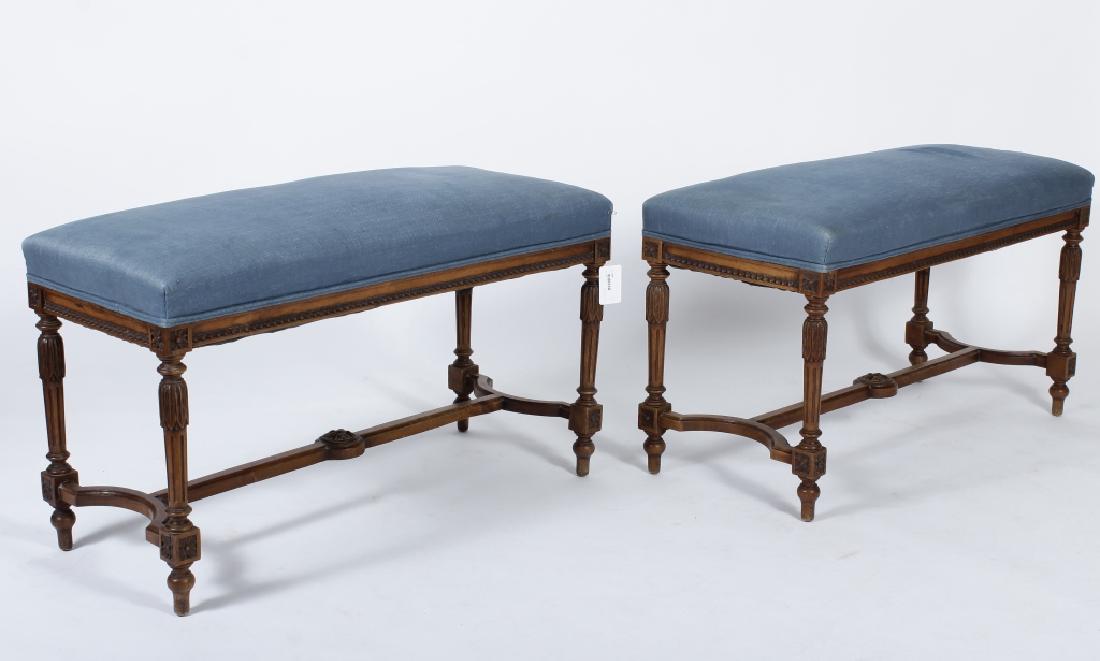 Pr. of George III-Style Mahogany Benches (1 of 4)
