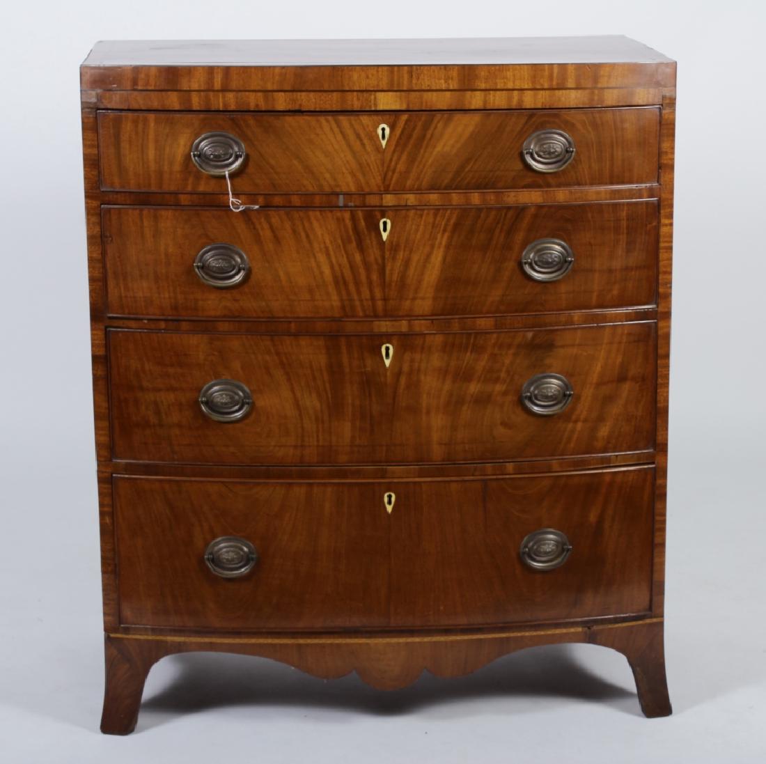 George III Style Mahogany Bow-Front Chest (1 of 7)