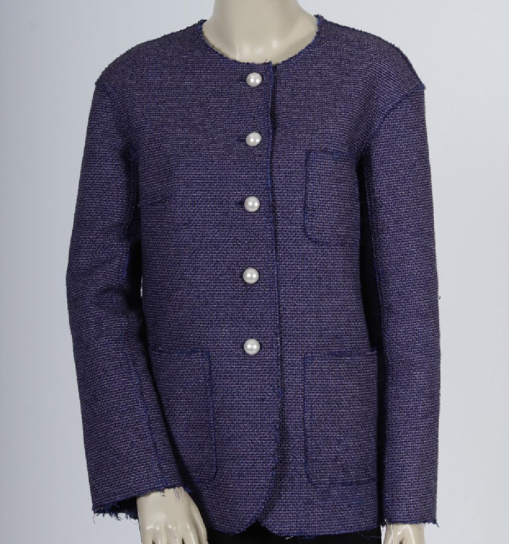 Chanel Raw-Edge Purple Tweed Jacket (1 of 6)