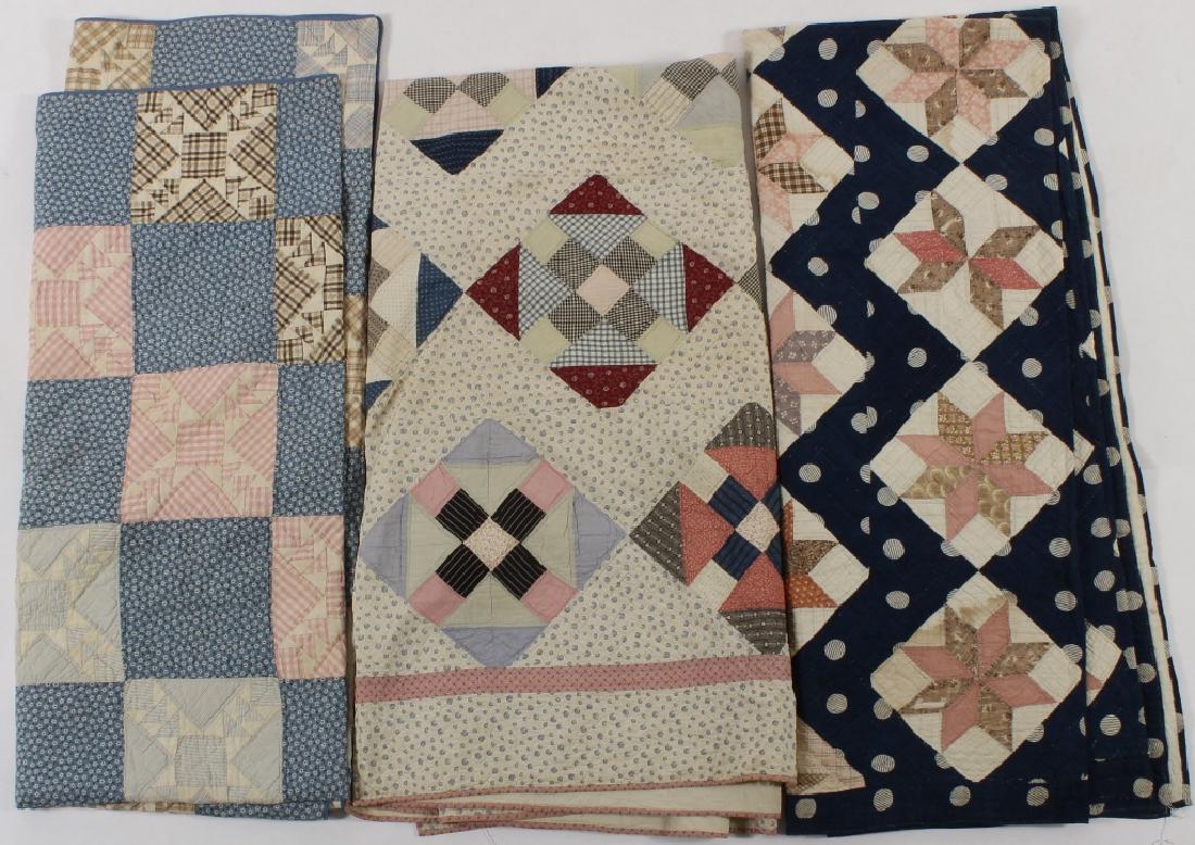 Three Vintage Hand Stitched Block Quilts (1 of 7)
