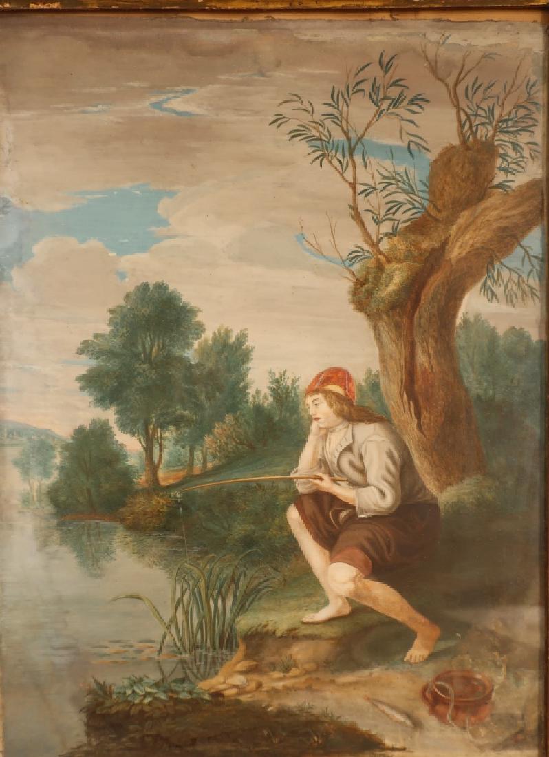 Cont'l Sch, 18th c., Pensive Angler, M/M (1 of 6)