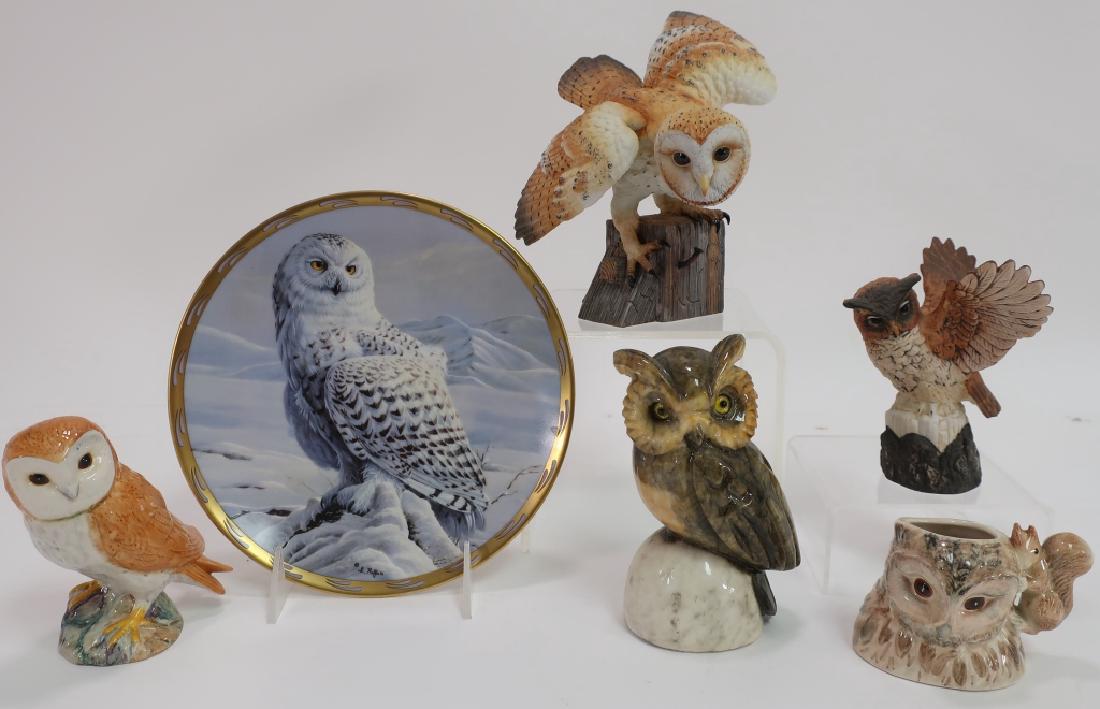 Group of 5 Owl Figures and Plate (1 of 7)