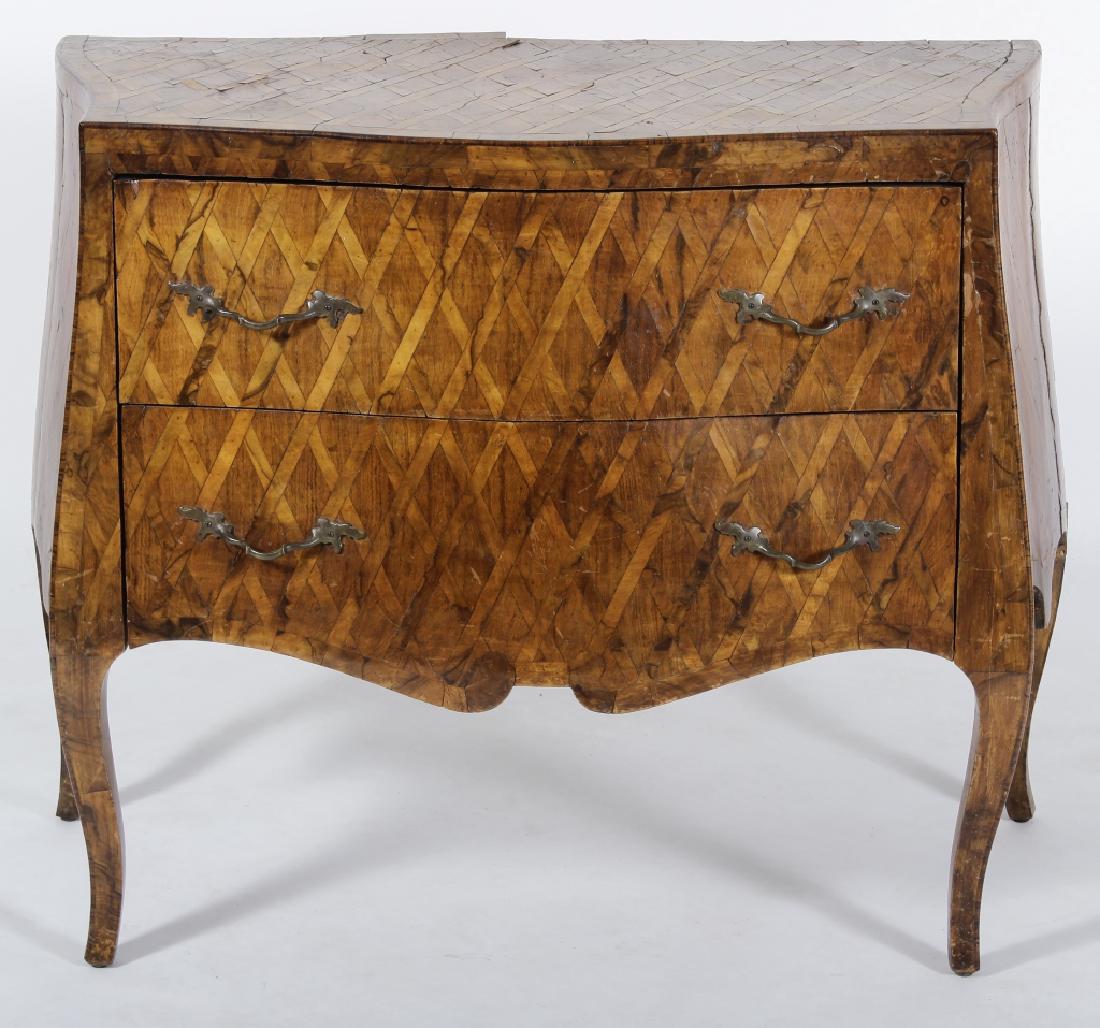 Italian Parquetry Inlaid Bombe Commode, c. 1900 (1 of 12)