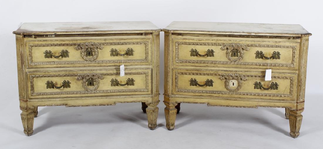Pair of Italian Style Painted Commodes 20th c. (1 of 7)