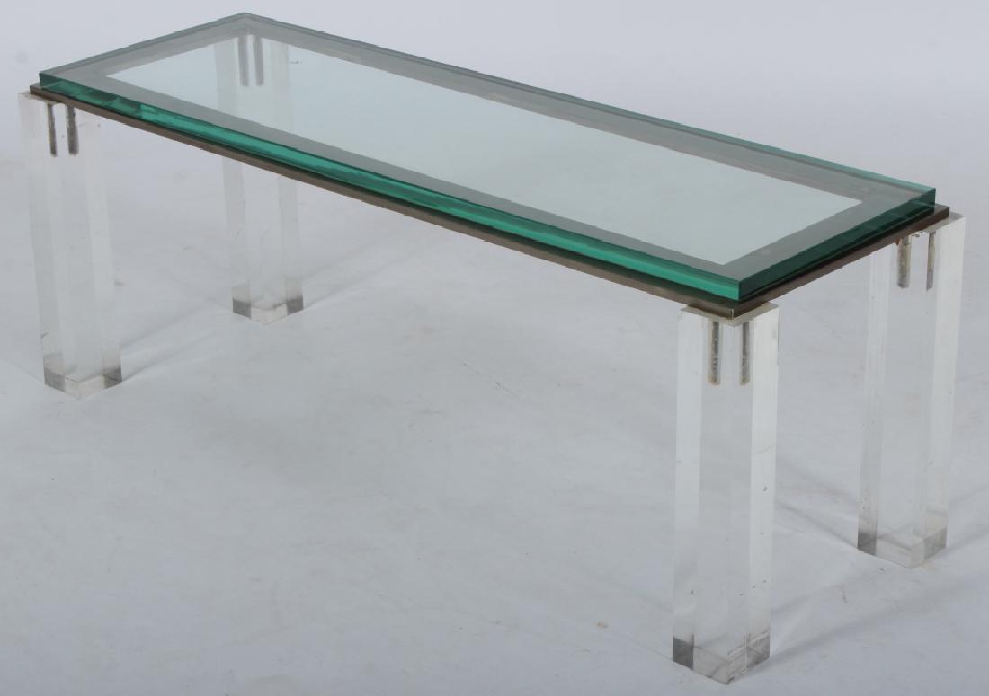Lucite & Patinated Steel Low Table a la C. H. Jones (1 of 4)