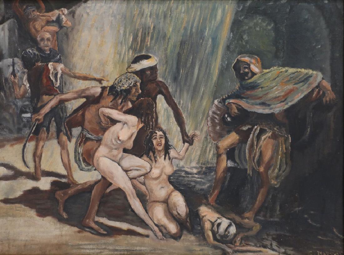 Am. School, e. 19th c., Slave Kidnappers, O/B (1 of 6)