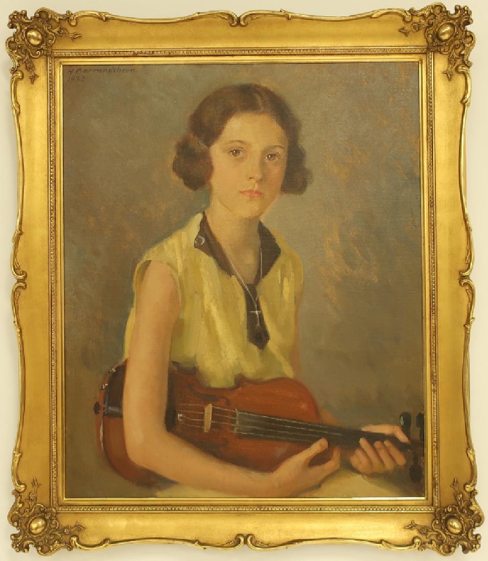 Herman Barrenscheen Girl with Violin O/C 1932 (1 of 6)