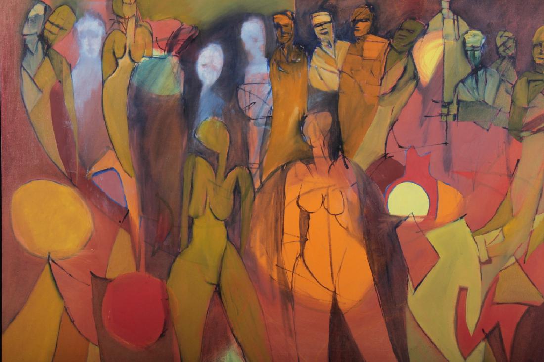 Arnold Weber, 1921-2010, Crowd of Figures, O/C (1 of 8)