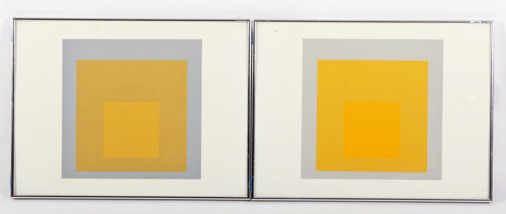 Josef Albers,Ger./Am., Grey/Yellow Squares (1 of 7)