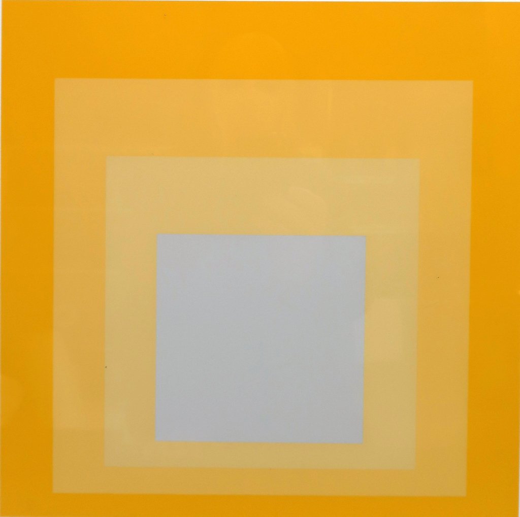 Josef Albers,Ger./Am., 2 Yellow Silkscreen Prints (1 of 5)