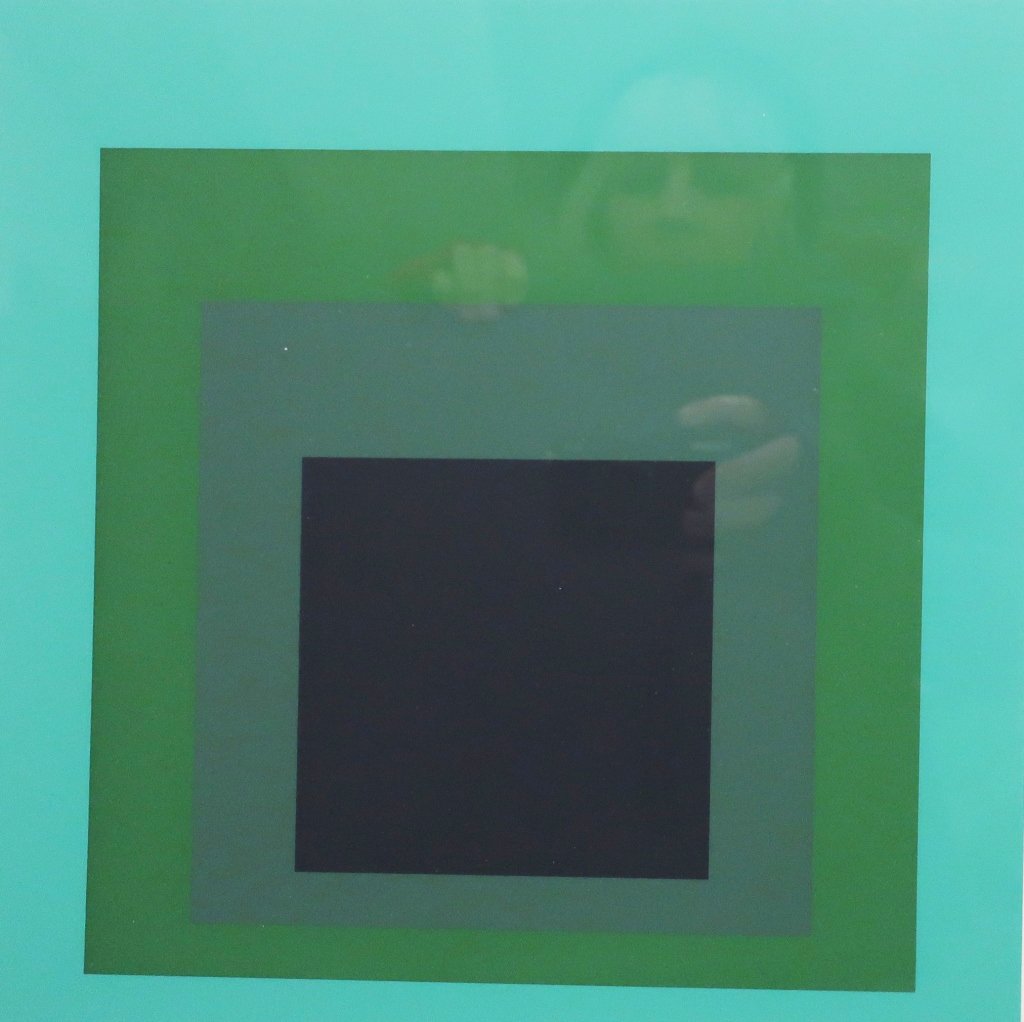 Josef Albers, 3 Silkscreens, Green/Black Squares (1 of 7)