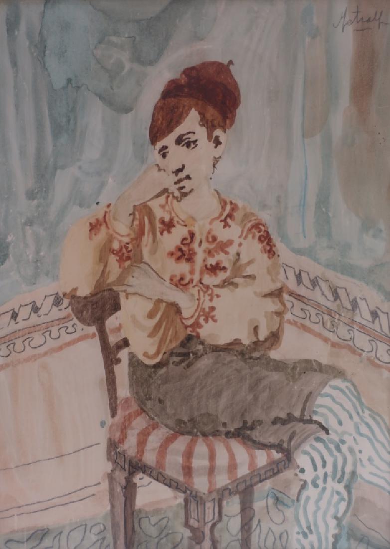 Conger Metcalf 1914-1988 Seated Figure W/C (1 of 6)